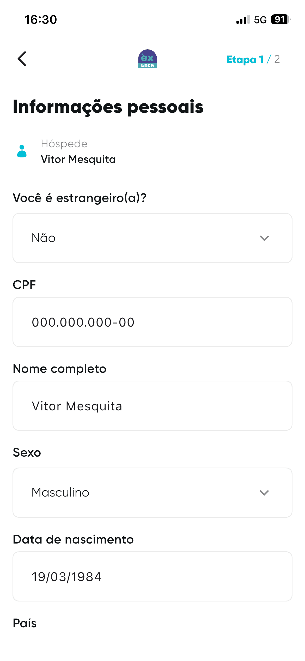 Print da tela do app - Passo 4